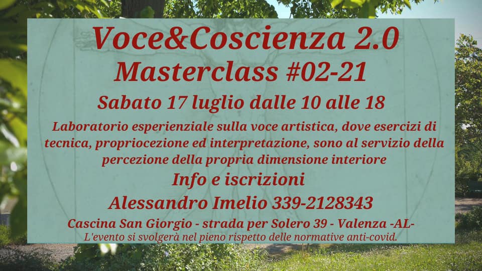 Masterclass Voce&Coscienza 2.0 - 02-21 a Cascina San Giorgio Monferrato