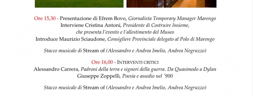 Biennale di Poeseia - Efrem Bovo al Museo di Spinetta Marengo