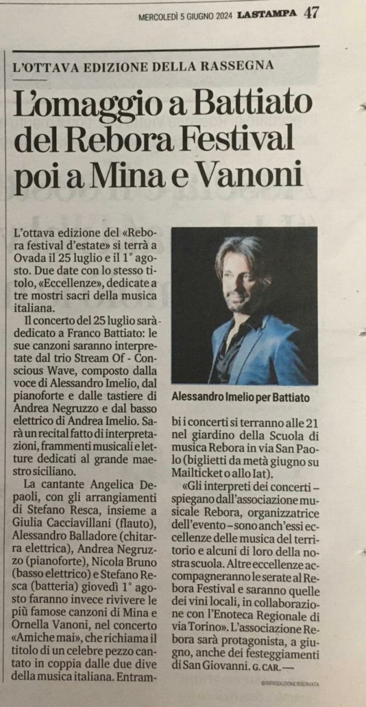 la Stampa 5 giugno 24 - Rebora Fest
